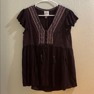 Embroidered purple blouse